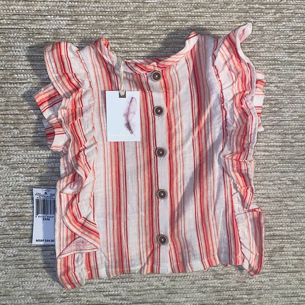 Jessica Simpson Peach Striped Baby Top 24M